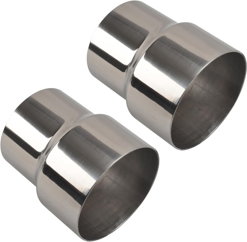 SSN Exhaust Pipe Reducer Component Adapter 3 Inch OD to 3.5 Inch OD Polished 304 Stainless Steel Universal OD 3" to OD 3.5" Exhaust Pipe Reducer Adapter 4 Inch Length-Pair 2 Pcs - Image 1